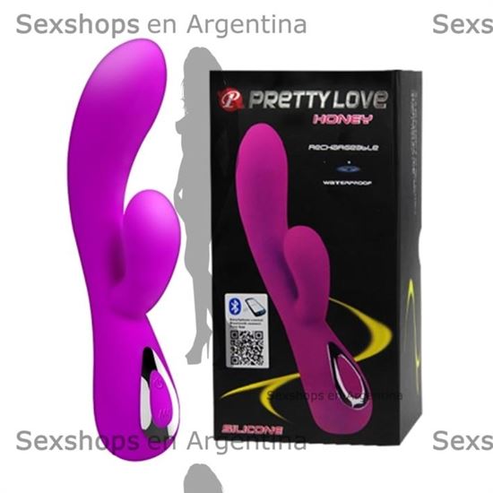 Vibrador con estimulador de clitoris carga usb y control bluetooth